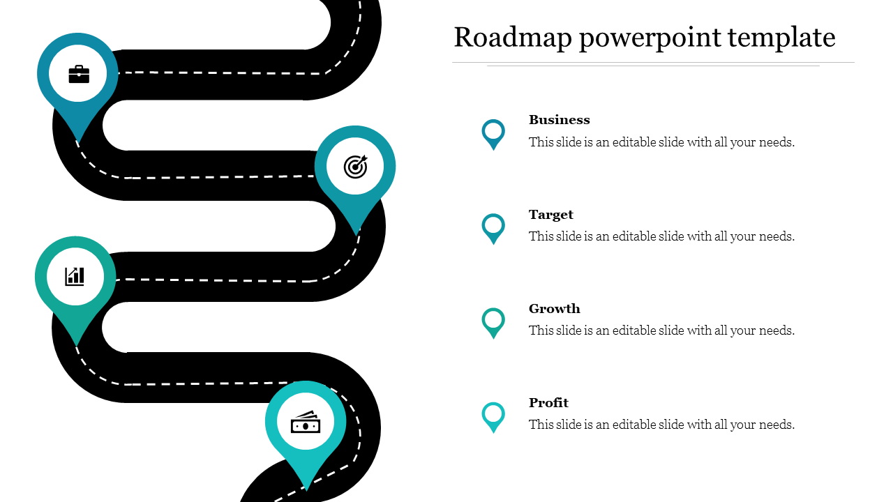 Attractive Roadmap PowerPoint Template Presentation